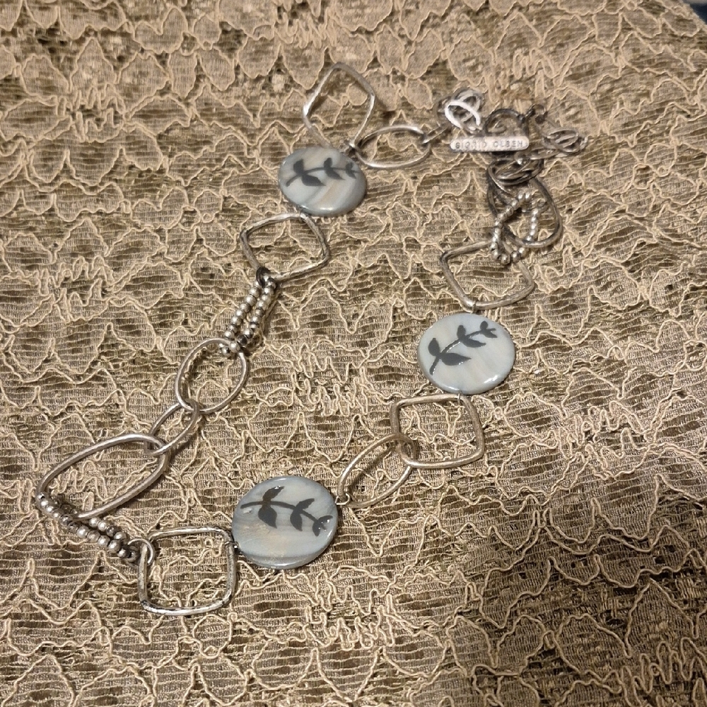 Sigrid Olsen Silver and Gray Leaf Bracelet